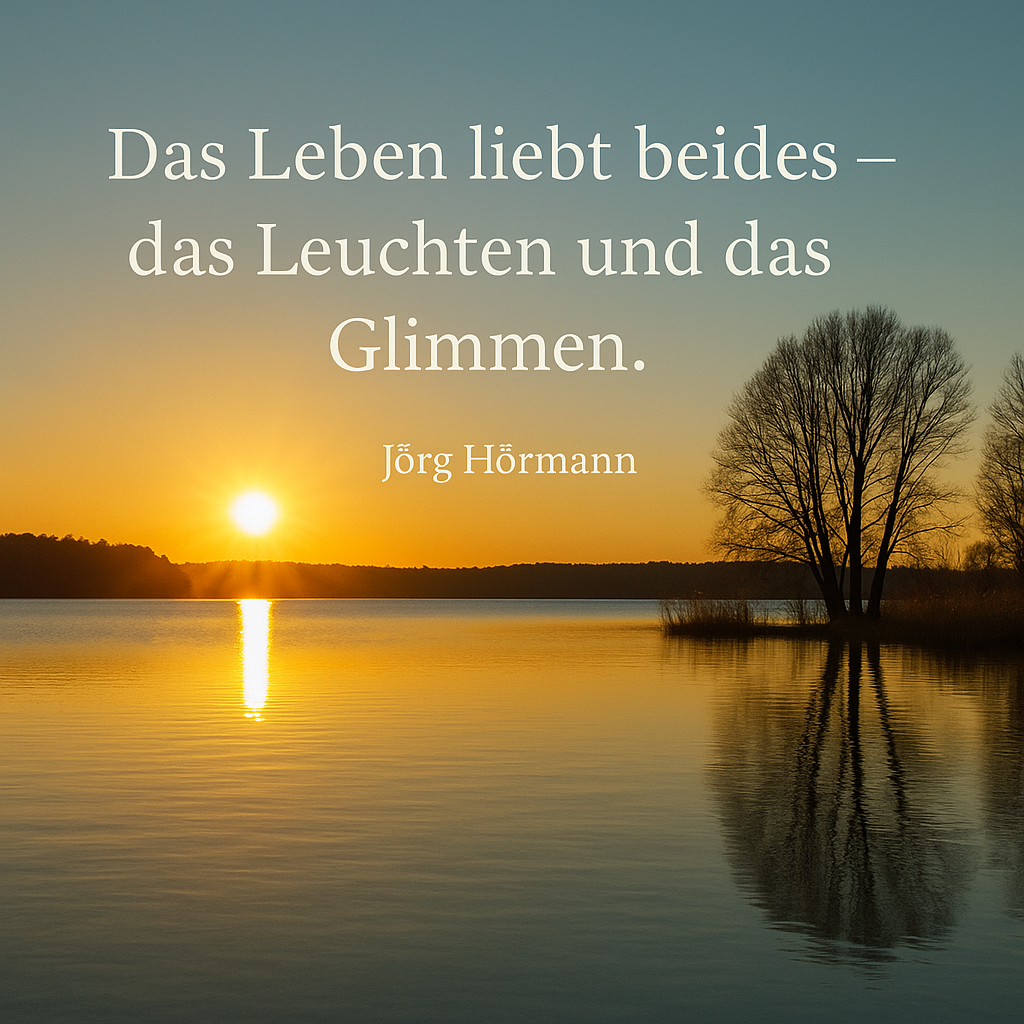 Das Leben liebt beides – das Leuchten und das Glimmen.